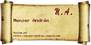 Menzer András névjegykártya
